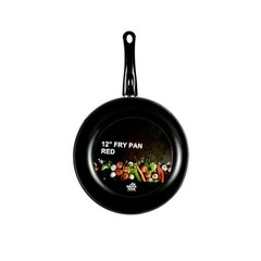 Smart Home 12-inch Non-Stick Red Fry Pan