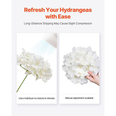 9.8 In. White Faux Bridal Shower with Stems, Artificial Flowers, 65-Pieces Real