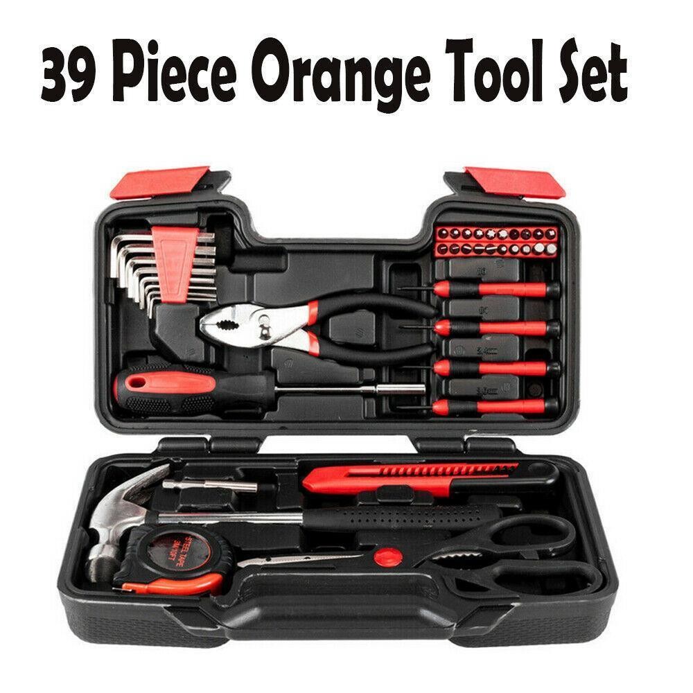 39-Piece Tool Set – General Household Hand Tool Kit with Plastic Toolbox Storage