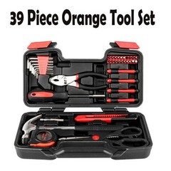 39-Piece Tool Set – General Household Hand Tool Kit with Plastic Toolbox Storage