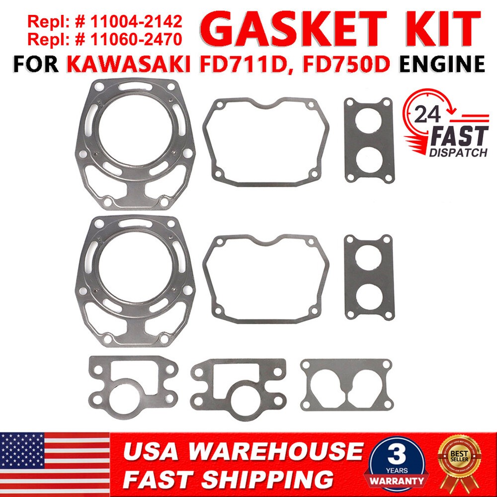 Gasket Kit For Kawasaki FD711D FD750D 745cc 27 HP Engines #11004-2142 11060-2470