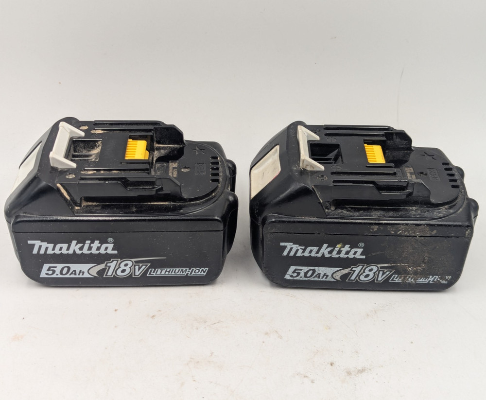 Makita 18v 5Ah BL1850B Genuine OEM Used Lithium Tool Battery, Tested, Lot Of 2