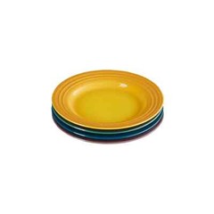 Le Creuset Plates 17cm Set of 4 Botanique Collection Fig Deep teal Stoneware NIB