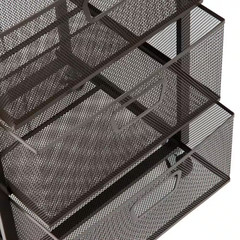 13 In. W X 24.25 In. H X 15.75 In. D Black Pull-Out Metal 3-Drawer Storage Cart