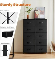 10 Drawers Tall Dresser for Bedroom Drawer Dresser with Organizer Storage Drawer