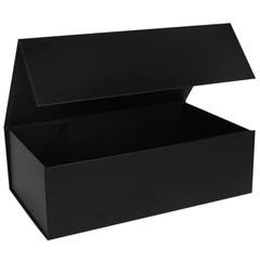 Gift Box with Magnetic Lids 13.8×8.3×4.4 in, Large 1 Count (Pack of 1) Black