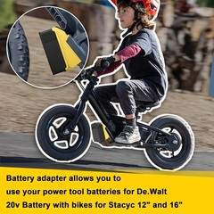 Zelvoro for Stacyc 12″ and 16″ for De.Walt 20v Battery Adapter, Double The Batte