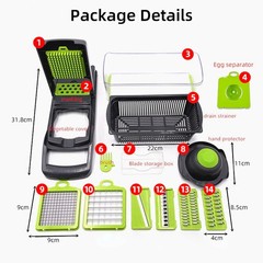 16-In-1 Vegetable Fruit Chopper Cutter Food Onion Veggie Dicer Slicer Kitchen