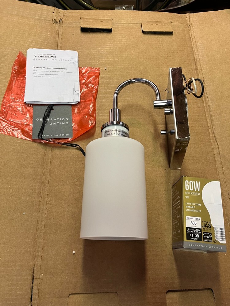 Generation Lighting Oak Moore 4.875-in 1-Light Chrome Light 4157101EN3-05