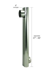 Deflect-O Aluminum Silver/White Oval Adjustable Skinny Duct 4.875 D x 27 to 48″L