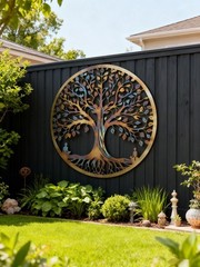 Heat Colored Tree of Life Metal Wall Hanging – Outdoor Garden Decor