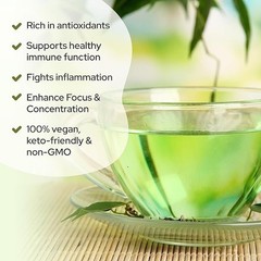 La Republica USDA Organic Mushroom GREEN TEA (Full-Fruiting Bodies) 70 Servings