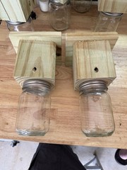 Handmade Set Of 2 Pine Carpenter Bee Traps w/ Jars and DClip Hook Free Shipping!