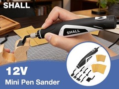 SHALL Mini Pen Sander, 12V Electric Reciprocating Sander with 4 Adjustable Speed