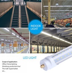 LED T8 V Shaped 8FT 65W Tube Light with FA8 Base Commercial Household Lighting