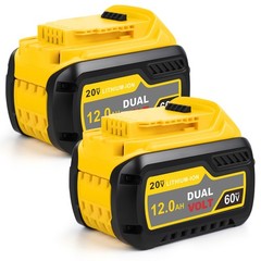 2X 12.0Ah Battery For DEWALT 20V 60V For DCB612 FLEXVOLT Li-Ion Battery DCB609-2