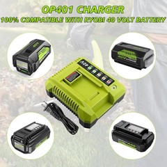 8.0Ah Battery 40 Volt for Ryobi 40V Lithium OP40602 Battery with LED / Charger