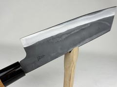 Kyusakichi Blue 2 core iron clad Bunka knife 190 mm zelkova handle