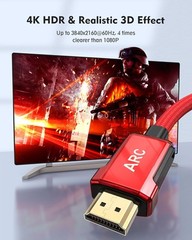 Silkland 4K HDMI ARC Cable for Soundbar, 4K 60Hz HDMI 2.0 Cable 6.6ft, (18Gbps,