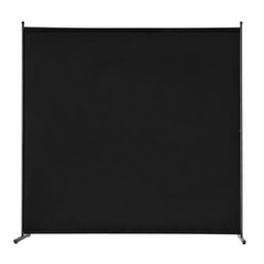 6FT Room Divider Single Panel Fabric Room Screen for Office Bedroom Black