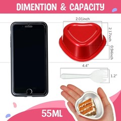 30 Sets Mini Heart Cake Pan with Lids and Scoops 1.86 Oz/ 55 ml Mini Heart