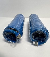 2 PACK! Recoil Air Hose 12′ – 1/4″ Fittings Polyurethane PU – Blue NEW