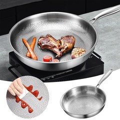 Hammered Titanium Pan, Stainless Steel Layer, Natural Oil Film Non Stick