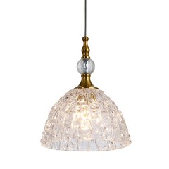 Zuimeitians Modern Bronze Glass Pendant Light 7.68 In Dome Light Fixture Clear