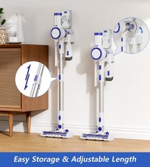 Cordless Vacuum Cleaner 1.5L Powerful Stick 50Kpa 60min Lightweigh Rechargeble
