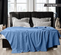 Utopia Bedding Ivory 100% Cotton Blanket [Queen Size – 90×90 Inch] 350GSM…