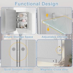 Venlus Medicine Cabinet With Mirror 16 x 24x 4.2 in | MC-1624