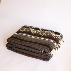 ALPACA WOOL BLANKET THROW XL KING 90×75 REVERSIBLE THICK & WARM HANDMADE ECUADOR