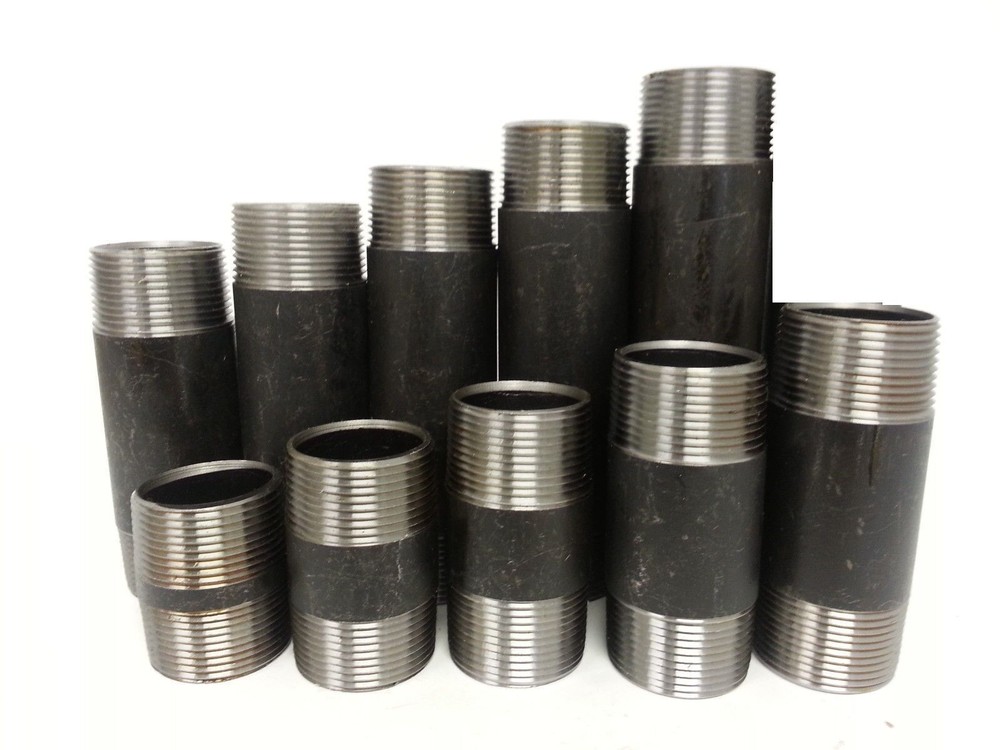 2x Pack 2″ x Various Length Black Pipe Nipples NPT Threaded Both End Schedule 40