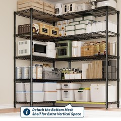 Metal Storage Shelves 5-Tier, Heavy Duty Wire Rack Shelving Unit, Adjustable