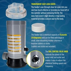 Professional In-Line Pool Automatic Chlorine Feeder – 9 lb Chemical Capacity