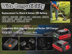 2Pack 20V Lithium-ion 2AH Battery for BLACK+DECKER 20 Volt LBXR20 LBX20 LB20 USA