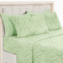 Deep Pocket 6 Piece Bed Sheet Set 1800 Series Microfiber Comfort Paisley Sheets