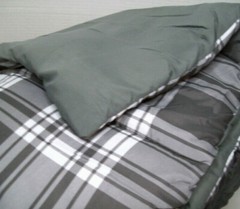 Martha Stewart Gray Plaid Reversible Down Alternative King Comforter New