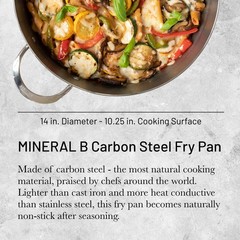 Pan Steel Fry 14 Diameter 10.25 Surface de Buyer Model 5610.36 Carbon MINERAL