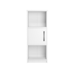 Mainstays Ardent 3 Tier Storage Tower with Door White Shelves