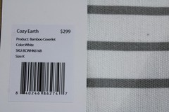 Cozy Earth Adults’ Viscose Bamboo Coverlet NC3 White Size King (109″x97″)