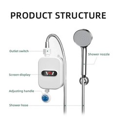 110V 3500W Tankless Hot Water Heater Shower Electric Water Heater v1