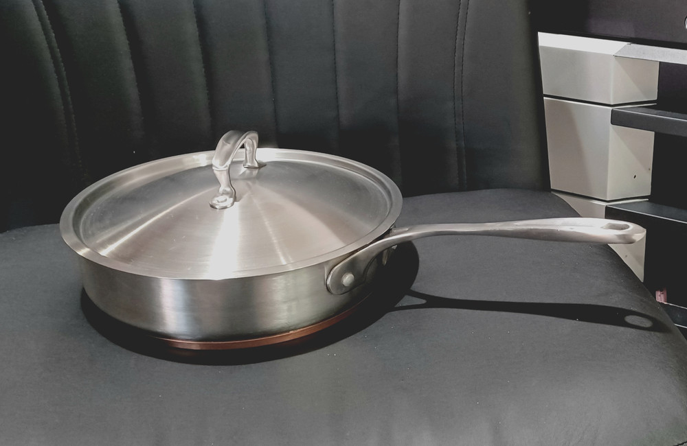 Artisan Professional HEAVY Copper, Stainless Steel Skillet sauté pan & Lid 10″