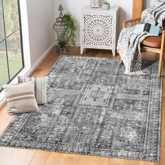 Vintage 6′ x 9′ Washable Area Rug – Stylish Indoor Rug for Living, Dining or …