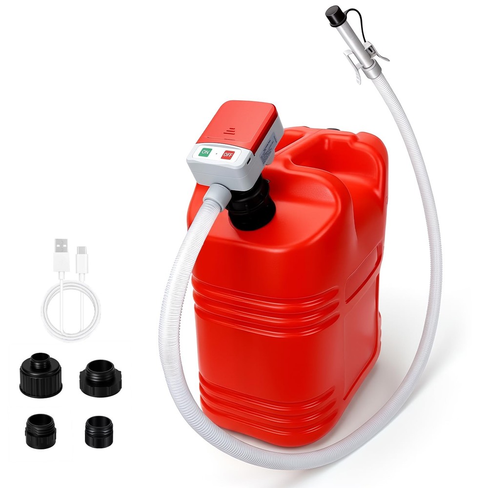 Fuel Transfer Pump for Gas Cans & Racing Jugs, Portable Electric Gasoline Sip…