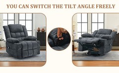 Korser Chenille 360° Swivel Rocker Recliner for Adults with Massage & Heating