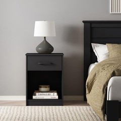 Mainstays Ardent Nightstand with 1 Drawer, Black