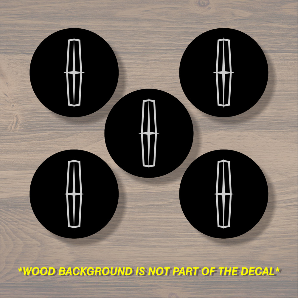 Lincoln Wheel Center Cap Overlay x5, Vinyl Decal Sticker