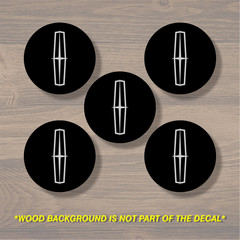Lincoln Wheel Center Cap Overlay x5, Vinyl Decal Sticker