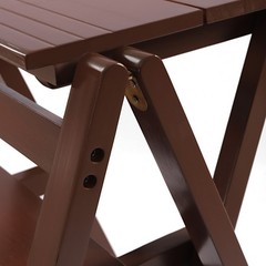 Wood Folding 4 Step Stool Ladder Adults Wood grain color Step Ladder 220lbs Load